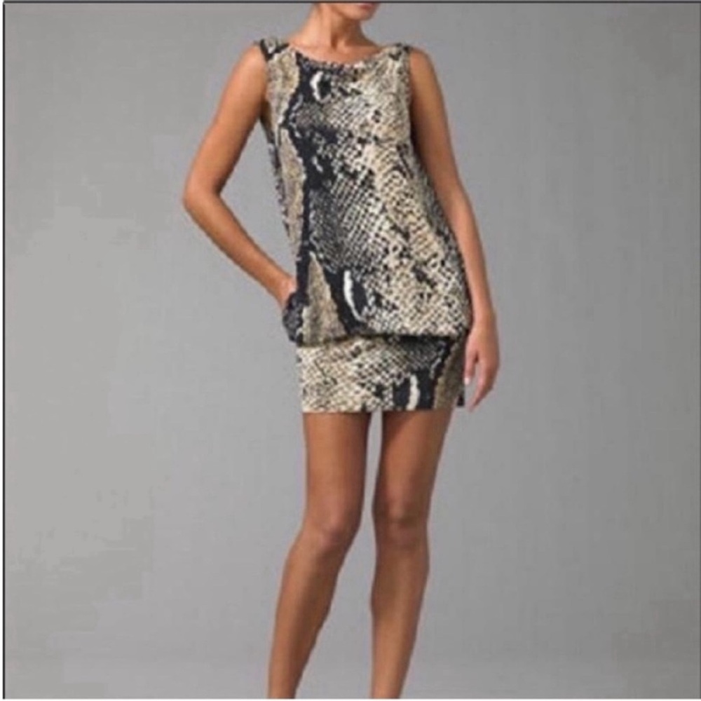 Diane Von Furstenberg Dress Mini Mercedes Tank Dress Silk Animal Print size 10
